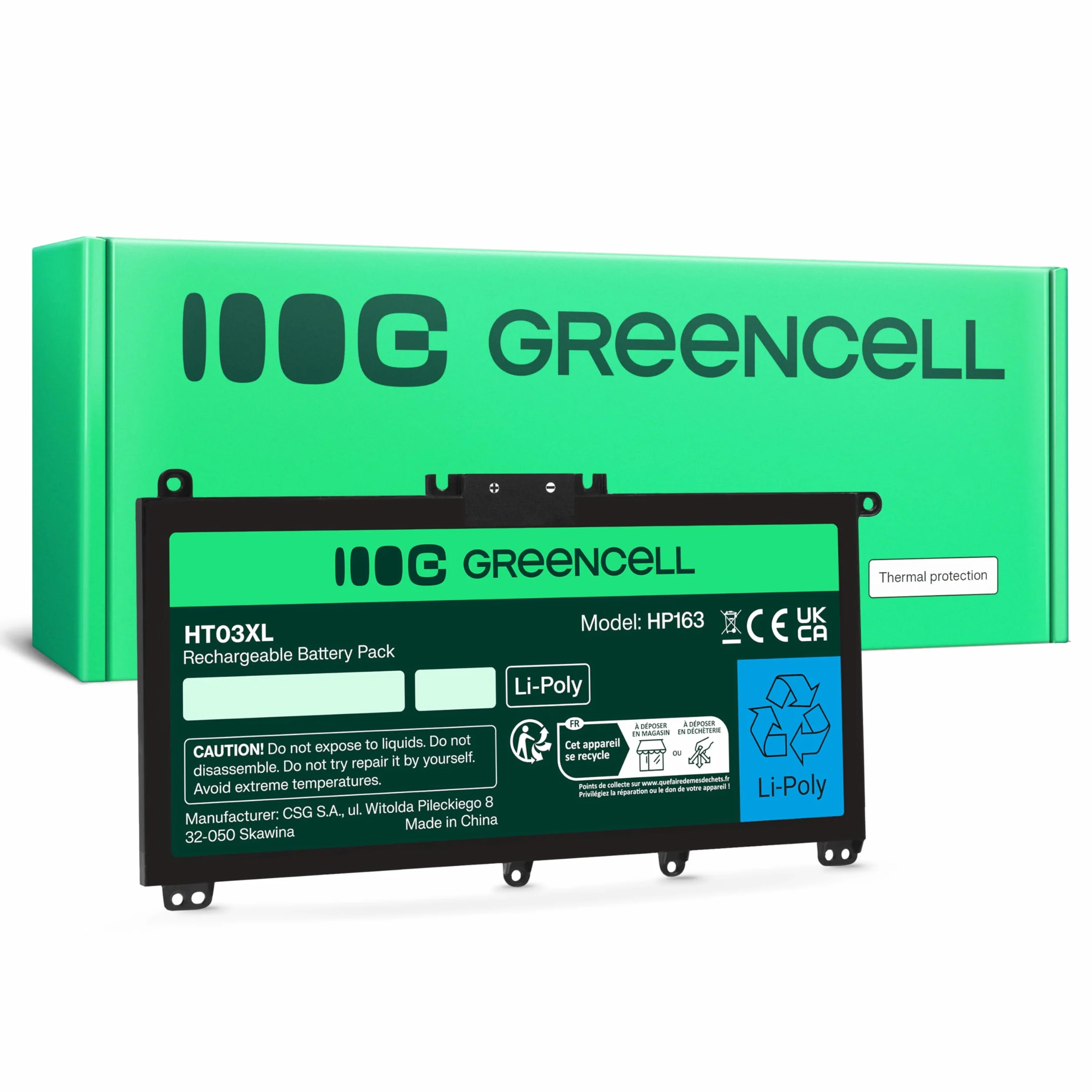 Green Cell Akku für HP HT03XL HTO3XL L11421-2C2 L11119-855 L11421-2C2 240 245 250 255 340 348 15-DB 15-DA 15-CS 17-BY 17-CA Pavilion 14-DH 15-CS 17-CA X360 14-DH