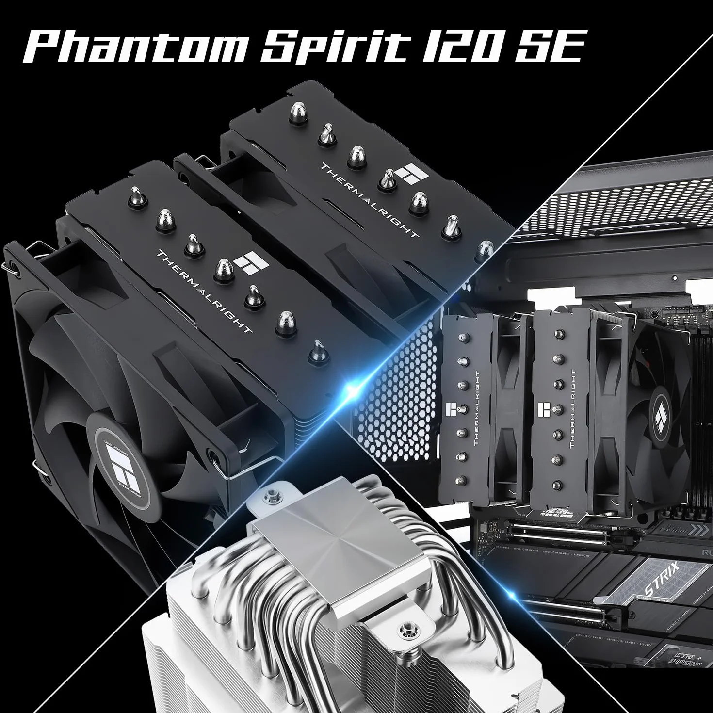 Thermalright Phantom Spirit 120 SE CPU-Luftkühler, 7 Heatpipes CPU-Kühler, Dual 120mm TL-C12B V2 PWM-Lüfter, AGHP 4.0 Technologie, für AMD AM4/AM5/Intel lga1851/1700/1150/1151/1200, PC-Kühler