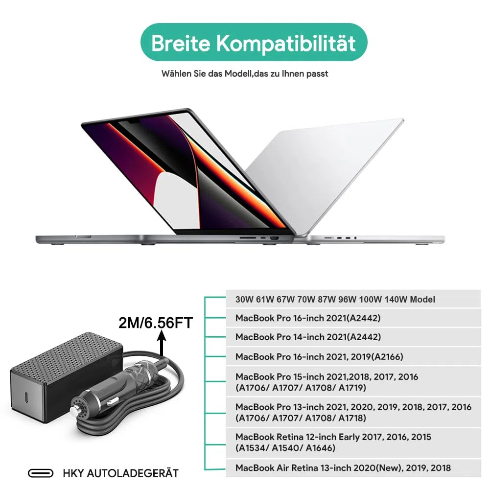 HKY 12V-24V Fahrzeug Zigarettenanzünder USB C PD3.1 140W KFZ Schnellladegerät für MSI Titan 18 Ultra 2024 Gaming Notebook AI Laptop i9-14900HX RTX40 Serie 18" MSI Titan 18 Pro 2024 i9-14900HX RTX4090