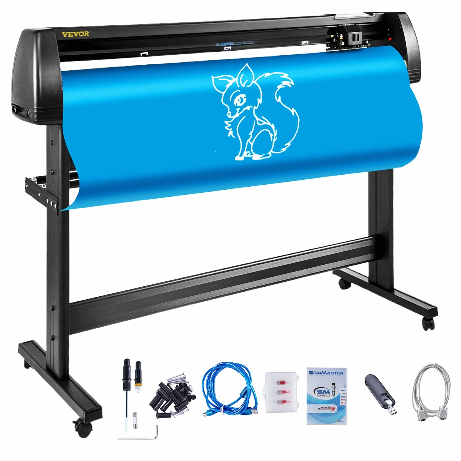VEVOR 53 Inch Vinyl Schneideplotter Vinyl Cutter Plotter 1350 mm Slogan Cutting Plotter Desktop Machine mit der Software