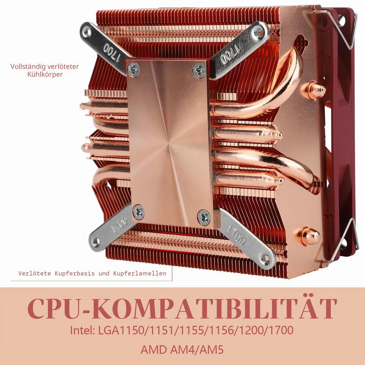 TR AXP90-X53 Luftkühler für CPU ITX Low Profile Höhe 53mm PWM Lüfter TL-9015R AGHP Technologie für AMD AM4 AM5/Intel 1700/1150/1151/1155/1156/1200 (Pure Copper Version)