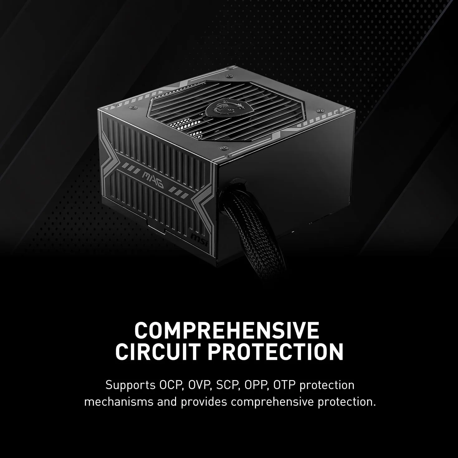 MSI MAG A650BN Netzteil, EU-Stecker - 650W, 80 Plus Bronze Zertifiziert, ATX-Netzteil, 12V Single-Rail, DC/DC-Spannungswandler-Design, 120mm Lüfter - 5 Jahre Garantie