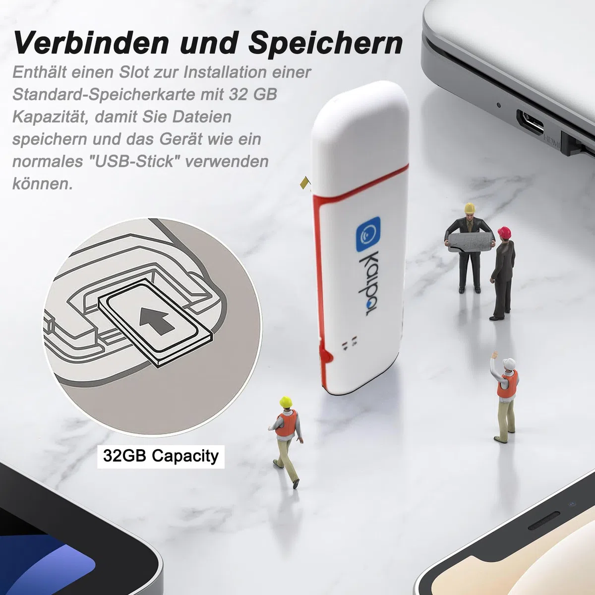 4G LTE WLAN-USB-Modem, 300 Mbit/s kostengünstiger WLAN Stick USB-Mobil-Breitband-Dongle, verbindet bis zu 10 Geräte, ideal für Geschäft und Reisen (1 Stück Externe Antenne enthalten)