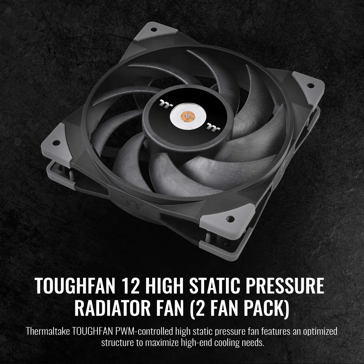 Thermaltake Toughfan 12 High Static Pressure Radiator 120mm (2-Pack) Computer Case Fan - Schwarz