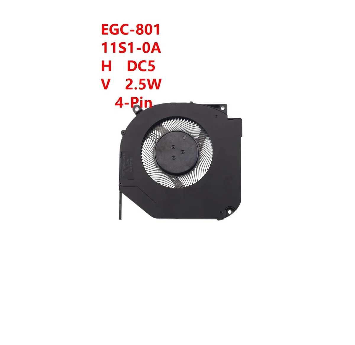 Laptop-CPU-Lüfter, EGC-80111S1-0AH DC5V 2,5W 4-Pin, Kompatibel Mit Schenker, XMG Neo 15 Gaming THER7GM7A0-2911 GM7AG0M WINMA