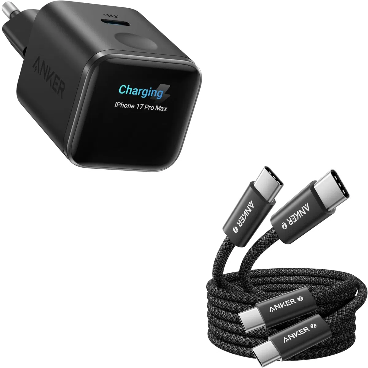 Anker 240W USB C Kabel [2 Stück 1,8m]+Anker 45W USB C Ladegerät