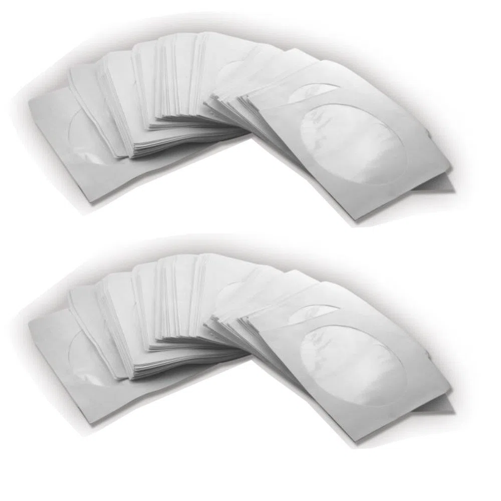 Papierhüllen mit Fenster und Lasche für CD DVD Bluray Rohlinge Papier Hüllen - Qualtätsprodukt (1000 Stück)