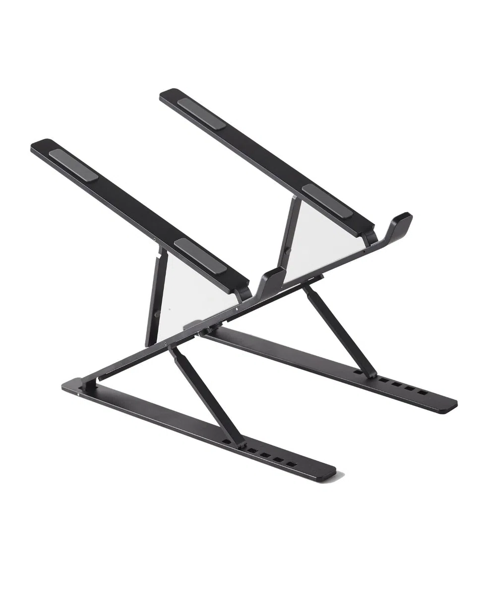 Laptop Ständer,Aluminium Höhenverstellbarer Belüfteter Notebook Ständer,Faltbarer tragbarer Laptop Stand Halterung alle 10-15,6 ” Laptops Tablet (Schwarz)