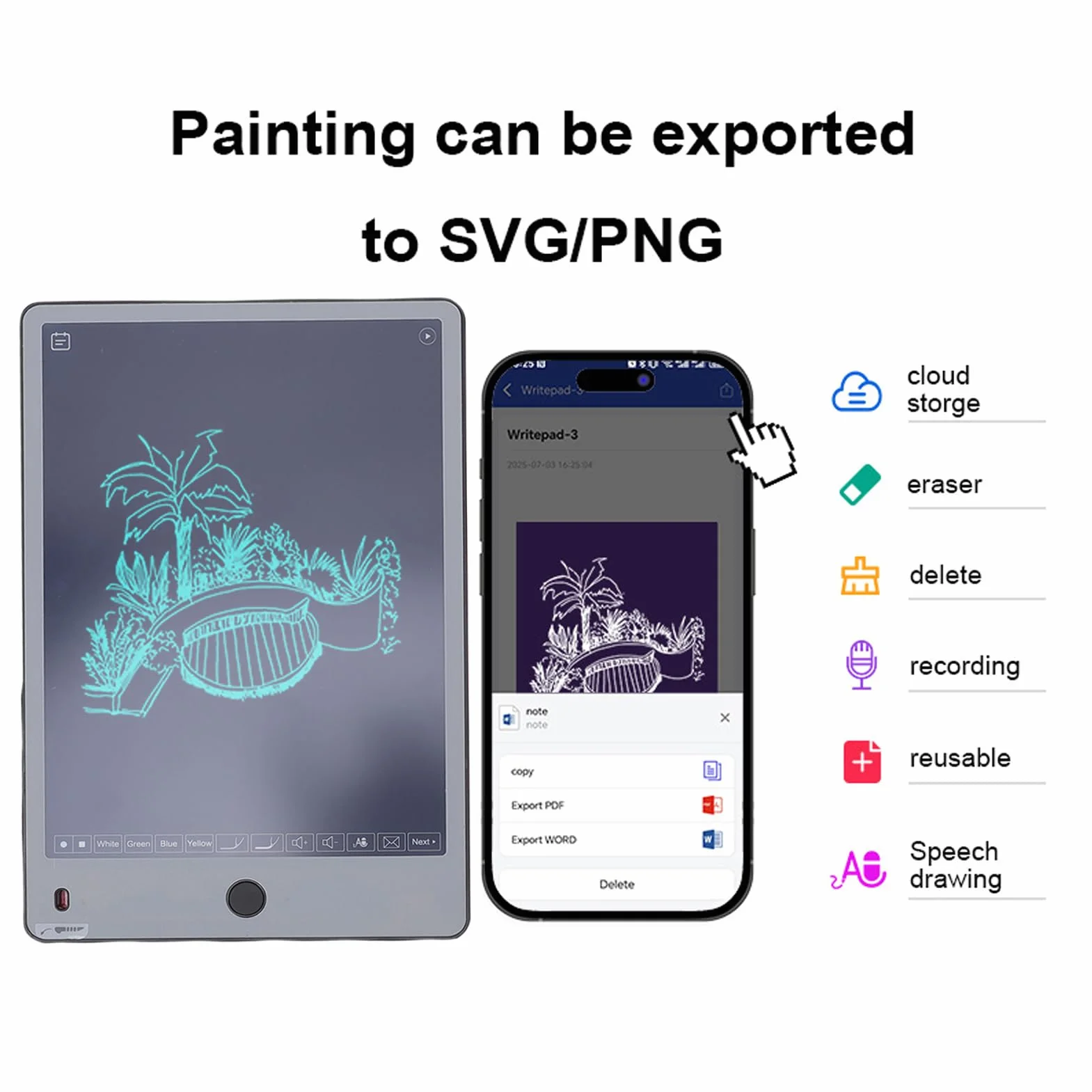 GOWENIC Digital Smart Pen und Writing Board -Set, Echtzeitsynchronisation für Digitalisierung, Einklick -Löschen und Freigabe, für Notiz -Handwerkskizzen
