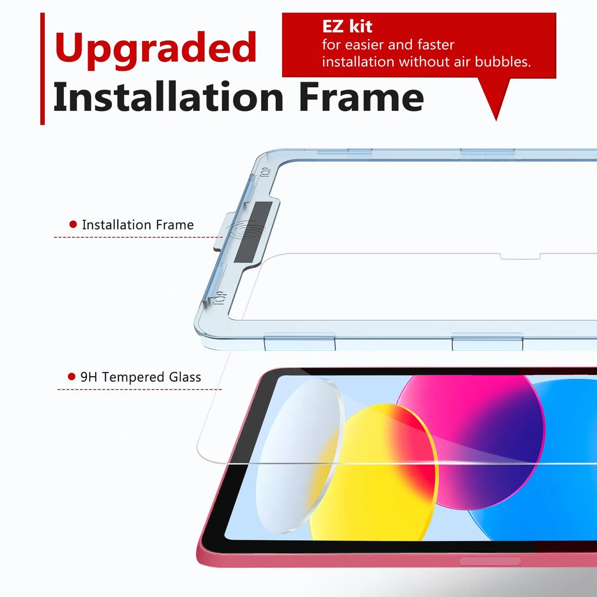BERSEM Schutzfolie für iPad 10./11. Generation A16 (10,9/11 Inch, 2022/2025), 9H Gehärtete Glas Folie, HD-Klarheit, Kratzfest, Fallfreundlich, mit Einfacher Anbringungsschale, 1 Stück