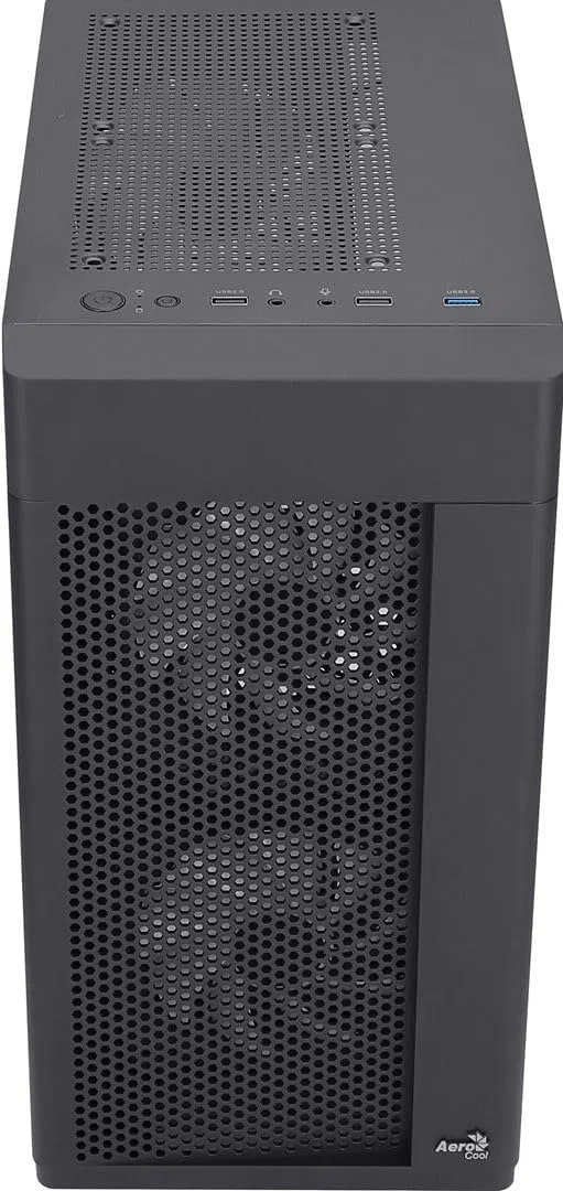 Aerocool HEXFORMBKV2, Micro ATX PC Gehäuse, 3 Lüfter FRGB, Frontgitter, Schwarz