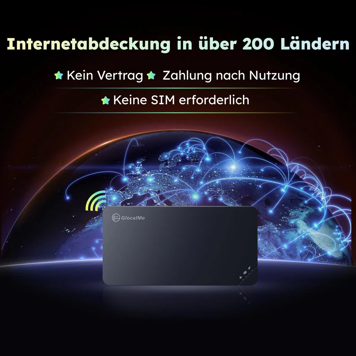 GlocalMe U3 4G Mobiler WLAN Router, Keine SIM-Karte nötig, MiFi Hotspot mit 30GB Europa Daten Daten, Verfügbar in über 200 Ländern, tragbares WLAN für unterwegs ohne vertrag