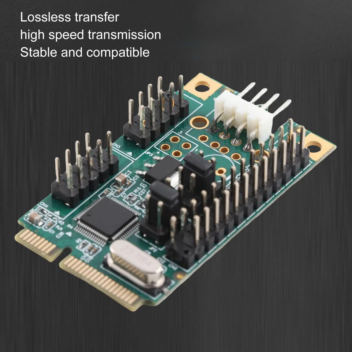 PCIe-Seriell-Parallel-Erweiterungskarte, Parallelport-Combo-Karte PCI-Express-Karte mit 2 Hochgeschwindigkeits-DP9-Pin, RS 232-Seriellports und Einem DP25-Pin-Parallelport, für