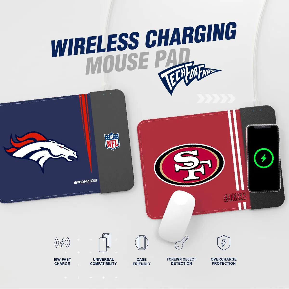 SOAR NFL Wireless Charging Mouse Pad, Baltimore Ravens