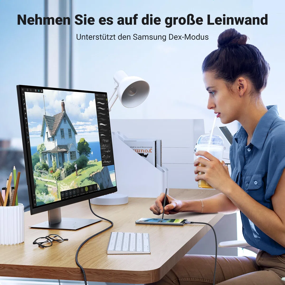 UGREEN USB C auf HDMI 2.1 Kable 8K@60Hz 4K@240Hz Type C auf HDMI Ultra-High-Speed-Kabel HDR HDCP 2.3 Thunderbolt 4/3 Kompatible mit iPhone 17, Mac mini M4, MacBook Pro/Air, iPad Pro, Galaxy S23(3M)