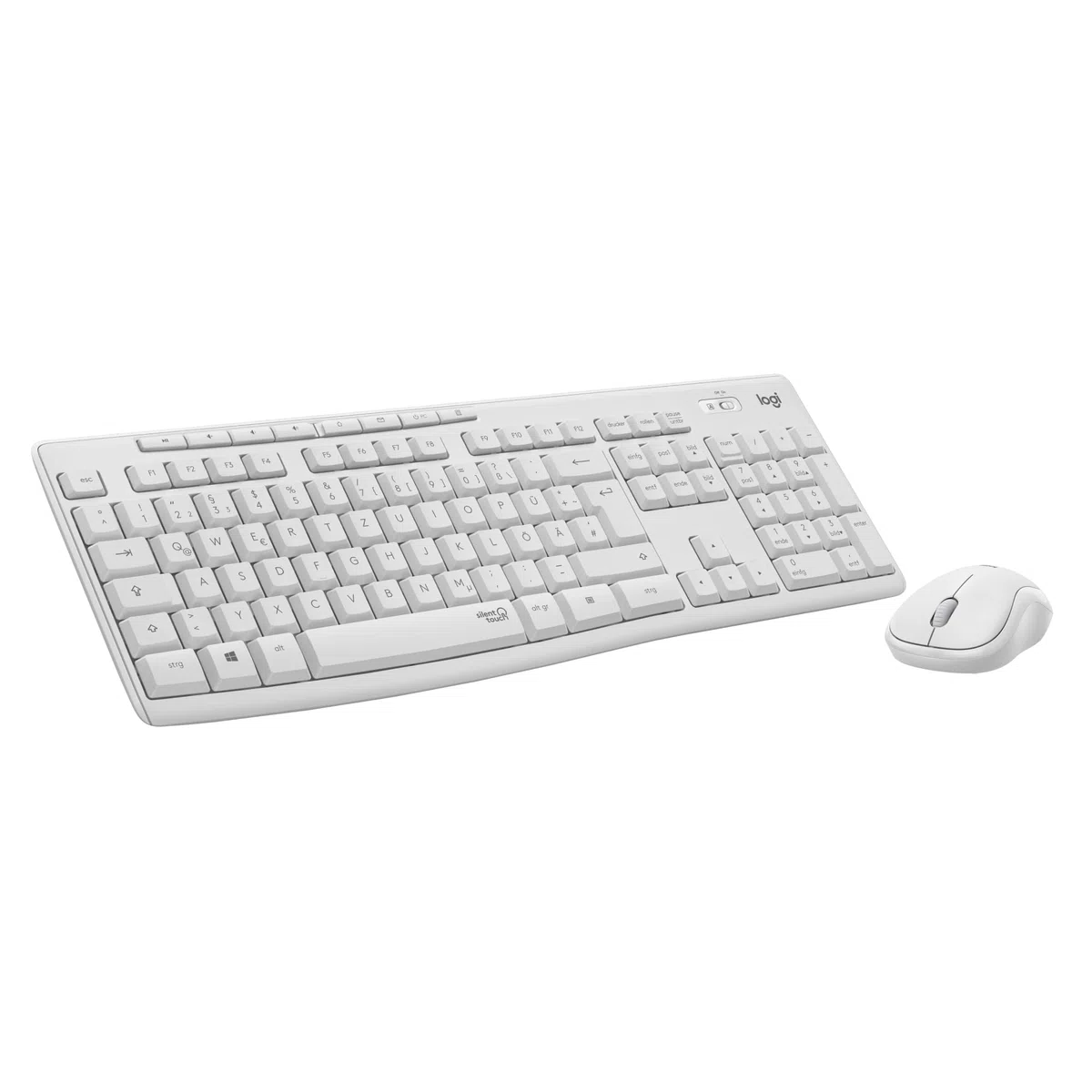 Logitech MK295 kabelloses Tastatur-Maus-Set mit SilentTouch-Technologie, Shortcut-Tasten, optischer Spurführung, Nano USB-Empfänger, verzögerungsfreier Drahtlosverbindung, QWERTZ layout- Weiß