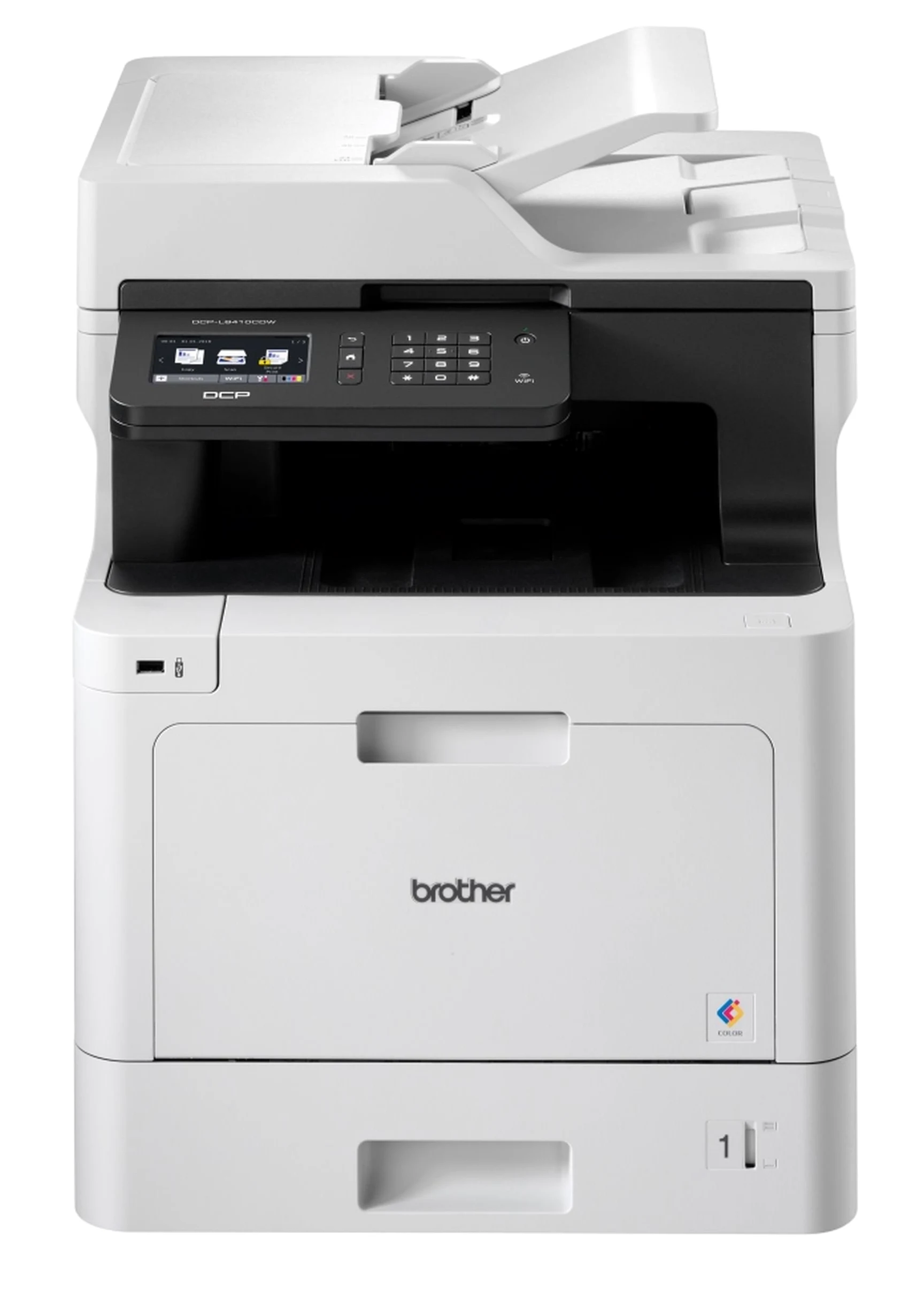 Brother DCP-L8410CDW Professionelles 3-in-1 Farblaser-Multifunktionsgerät (31 Seiten/Min., Drucker, Scanner, Kopierer) weiß/schwarz