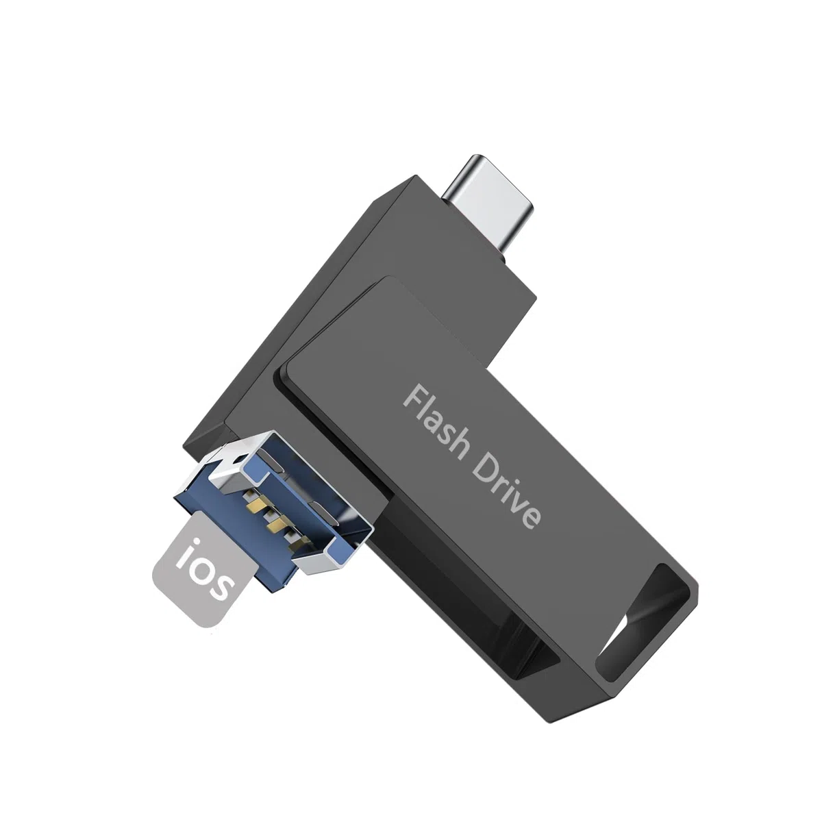 [Ohne App] Levida USB Stick für Phone 256GB,Speicherstick USB 3.0,Fotostick, Memory Stick 3 in 1,Photostick,Flash Drive für iOS,Pad,OTG Android Handy,Laptop,Pc(Schwarz)