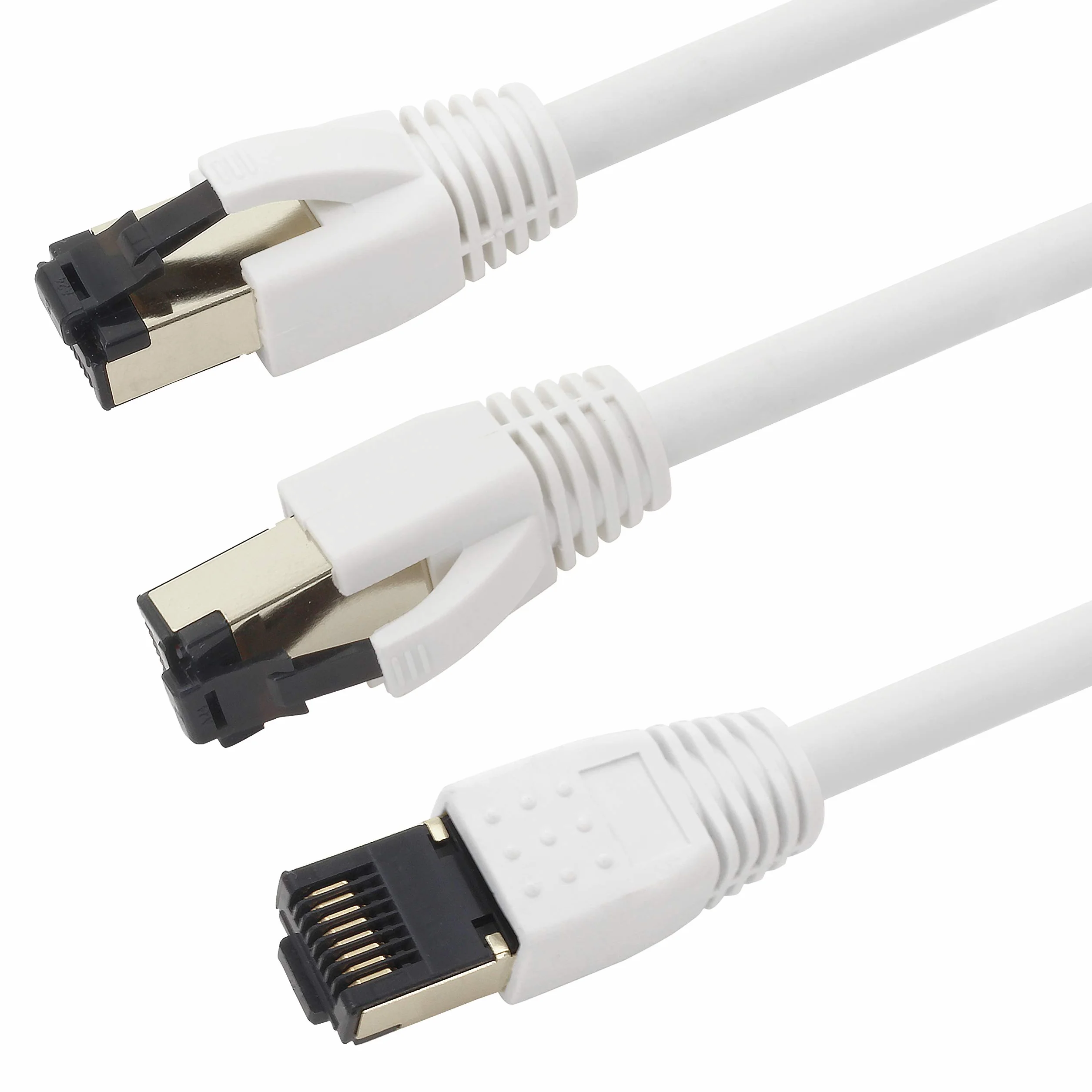 1aTTack.de 1m Cat 8 Netzwerkkabel CAT8 Kabel Weiss - 10 Stück Cat.8 Lan 2000 Mhz 40 Gbit s 40GBase-T Poe+ Patchkabel Ethernetkabel LSZH - 10 x 1 Meter Weiss