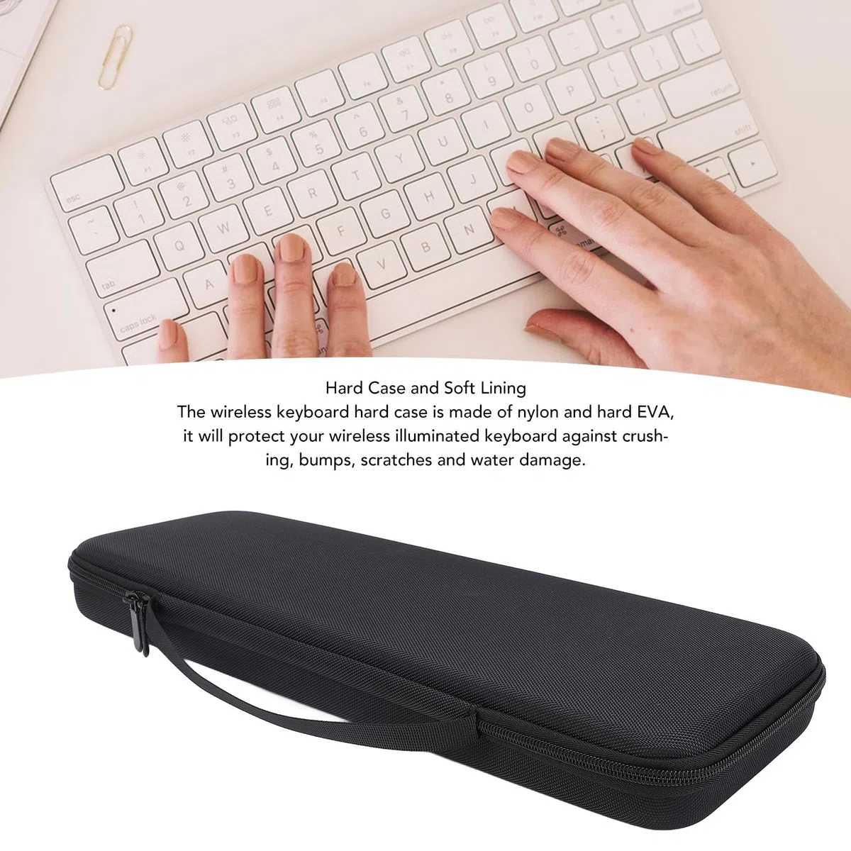 Tastaturhülle, Tragbare WL-Tastatur, Hartschalen-Tragetasche, Stoßfest, Weiches Futter, Hartschalen-Reise-Tragetasche für MX Keys S für MX Keys Advanced WL-Tastatur, Schwarz
