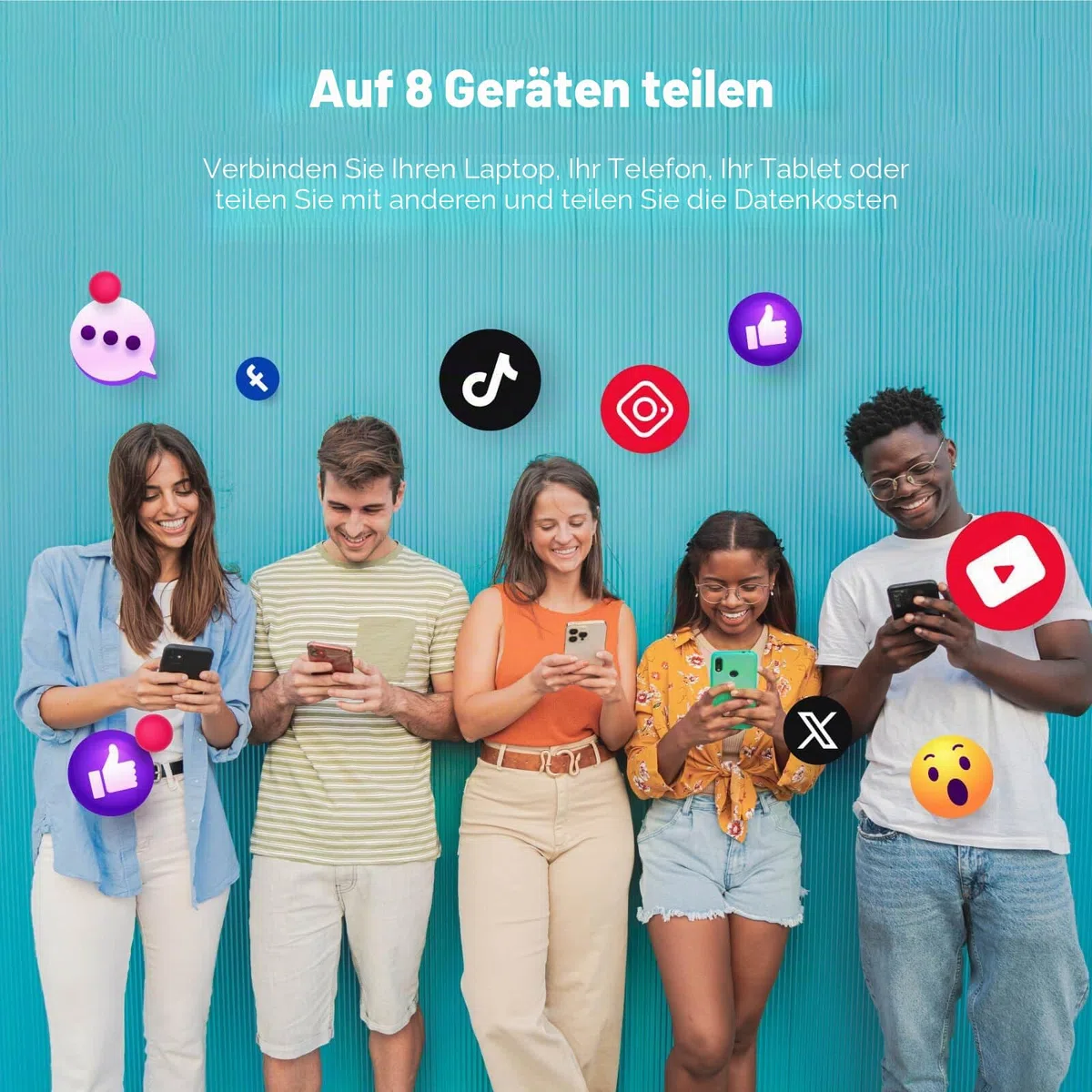 GlocalMe UPP 4G Mobiler WLAN Router, Keine SIM-Karte nötig, Keine Roaminggebühren, MiFi Geräte mit 1GB globalen Daten,Tragbarer WLAN-Router mit nur 113g (Blau)
