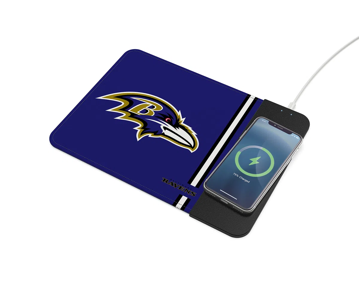 SOAR NFL Wireless Charging Mouse Pad, Baltimore Ravens