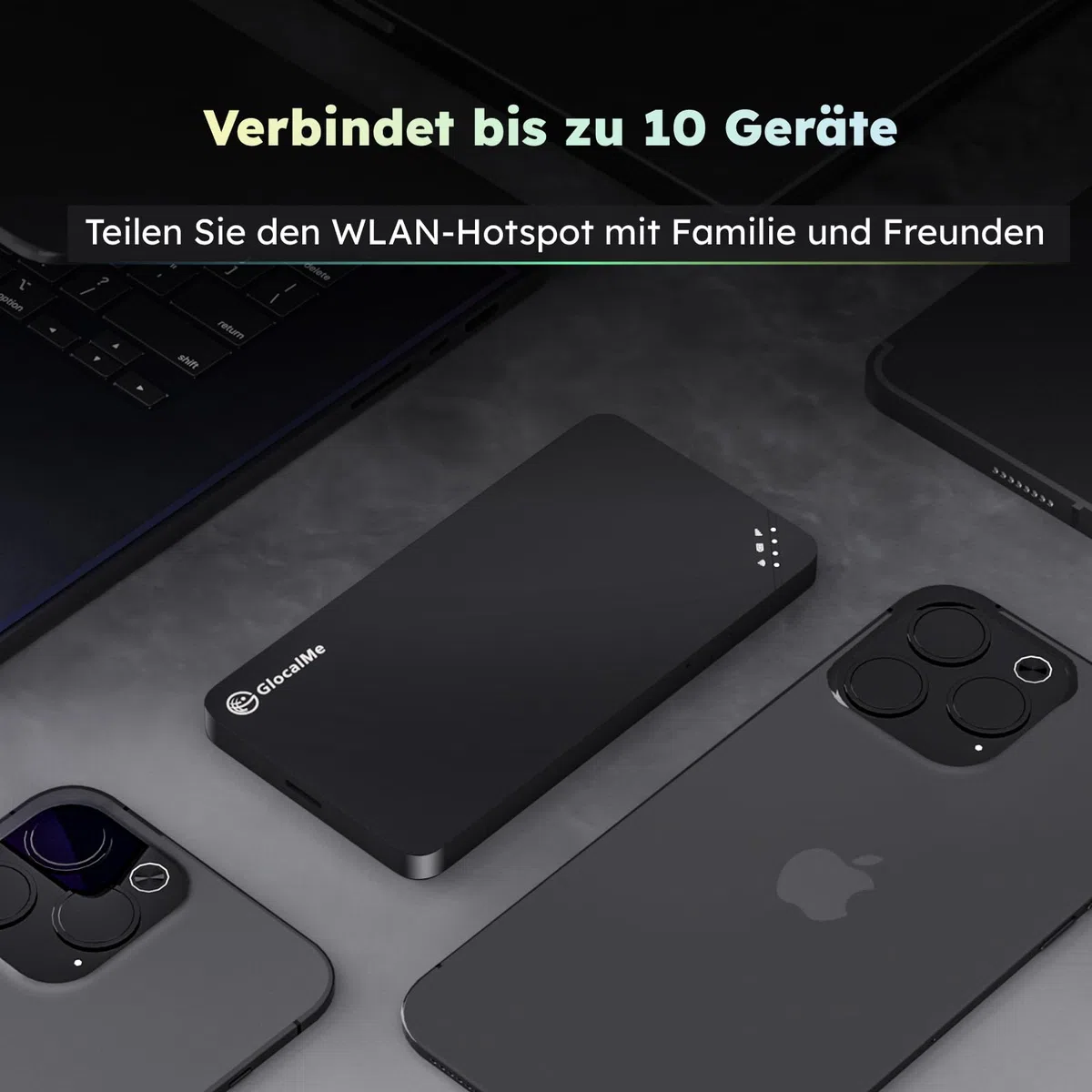 GlocalMe U3 4G Mobiler WLAN Router, Keine SIM-Karte nötig, MiFi Hotspot mit 30GB Europa Daten Daten, Verfügbar in über 200 Ländern, tragbares WLAN für unterwegs ohne vertrag