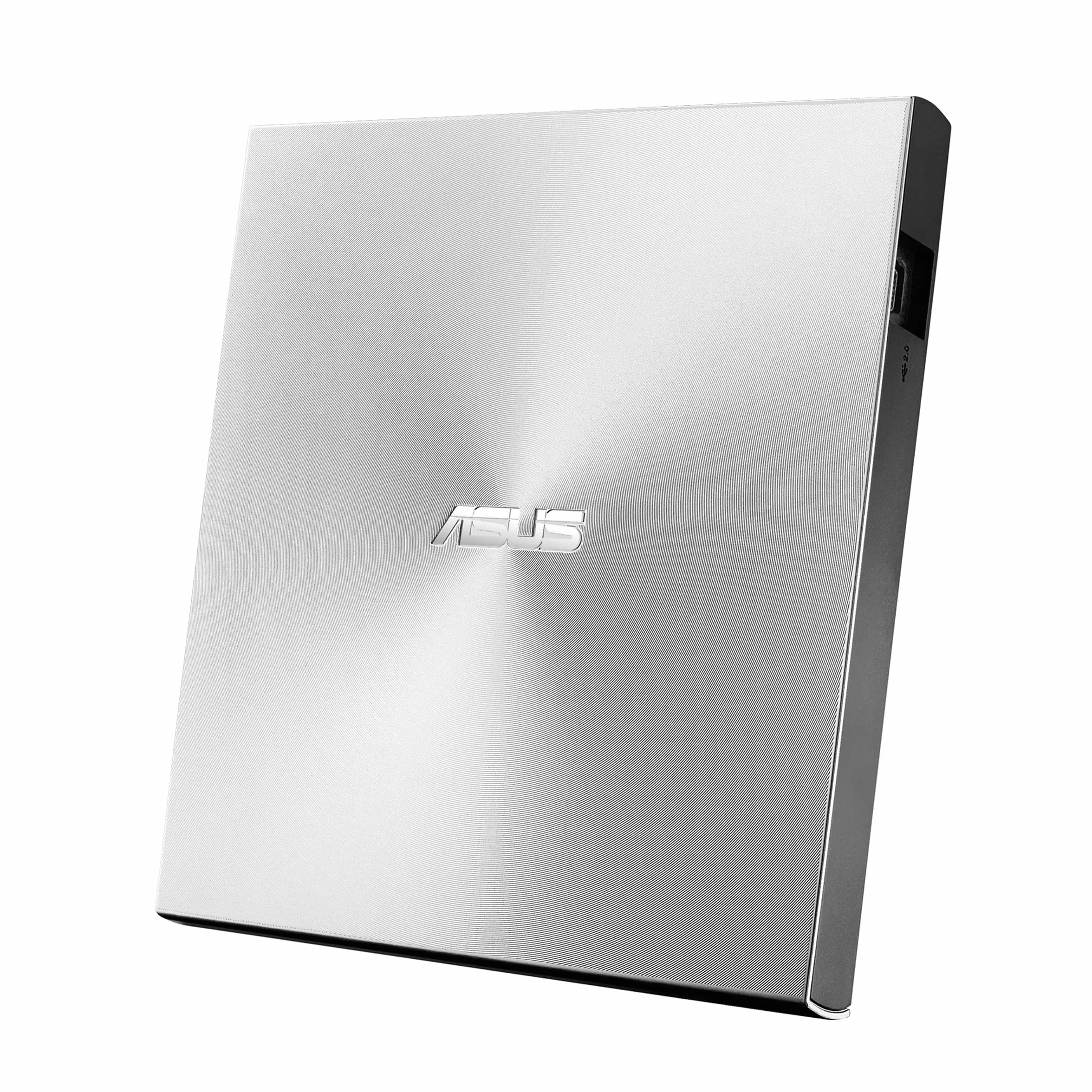 Asus ZenDrive U9M USB-C externer Ultra Slim DVD Brenner (inkl. USB-C Kabel, Brennsoftware & Nero Backup App), für Apple MacBooks und Windows 7/8 / 10/11 PCs/Notebooks, USB 2.0, Silber