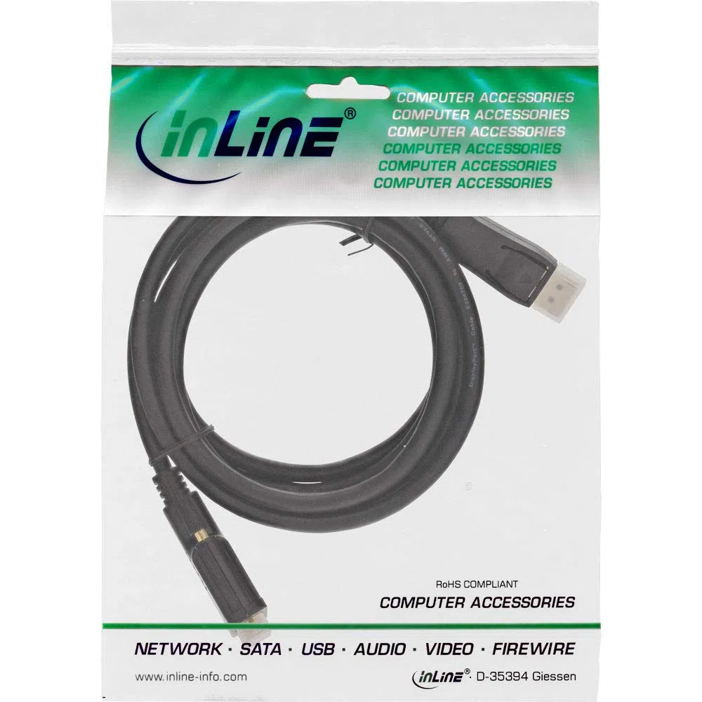 InLine® DisplayPort zu DVI Konverter Kabel, schwarz, 10m