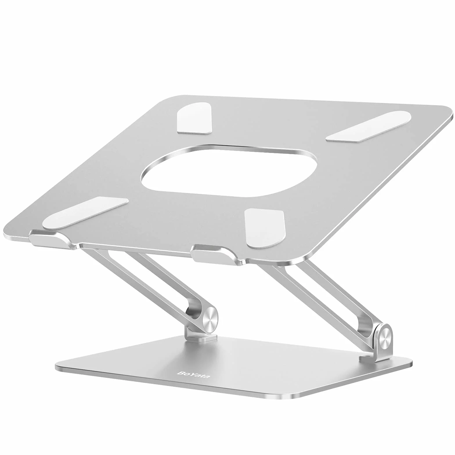 BoYata Laptop Ständer, Aluminium Höhenverstellbarer Belüfteter Laptophalter, Notebook Stand Kompatibel für Laptop (10-17 Zoll)