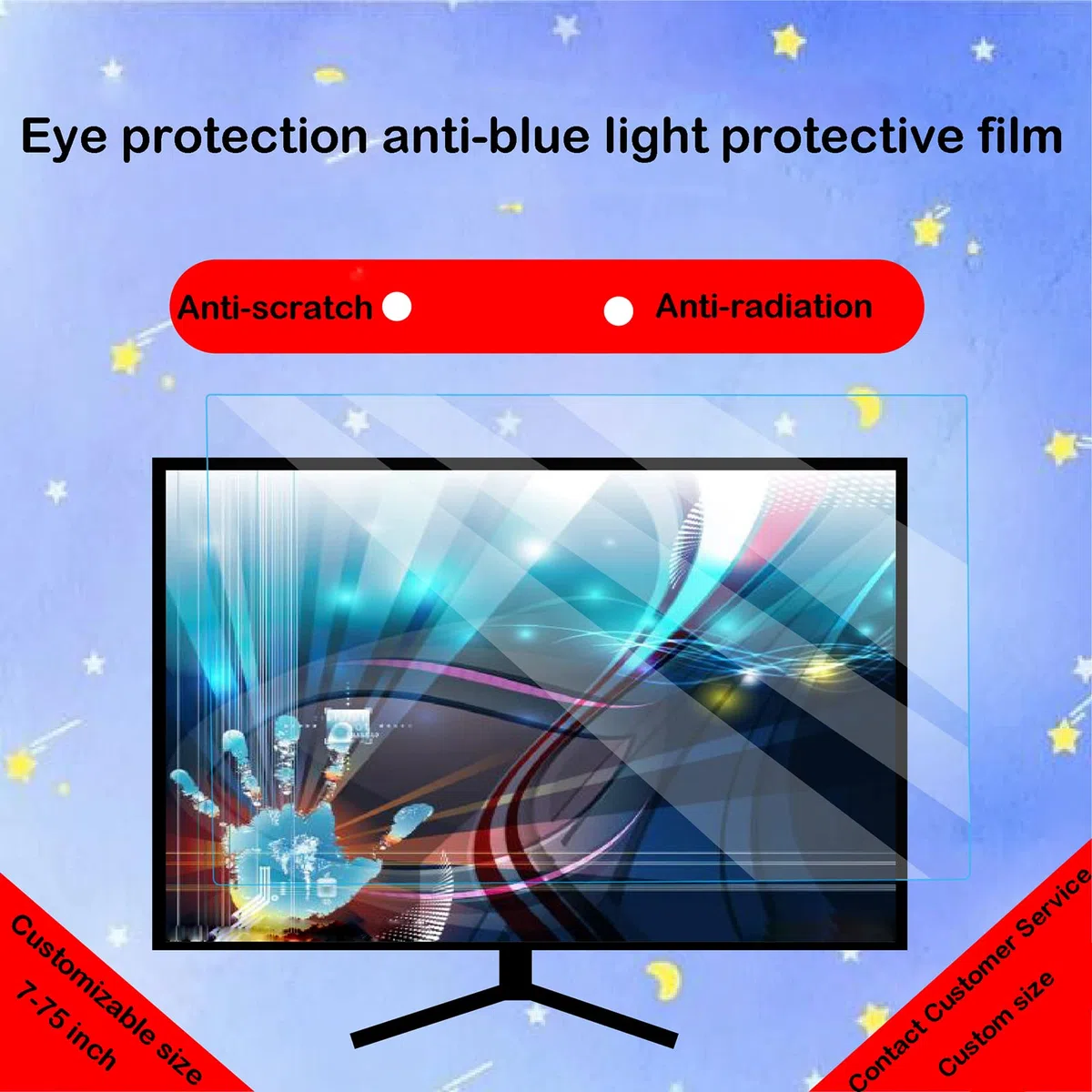 Desktop-Computer 17-27-zoll-bildschirmfolie Hd, Anti-blaulicht, Anti-Kratz-verletzungsbildschirm, Entlastet Die Augen des Computers Und Hilft Ihnen, Besser Zu Schlafen,18.5inch(410x230mm)