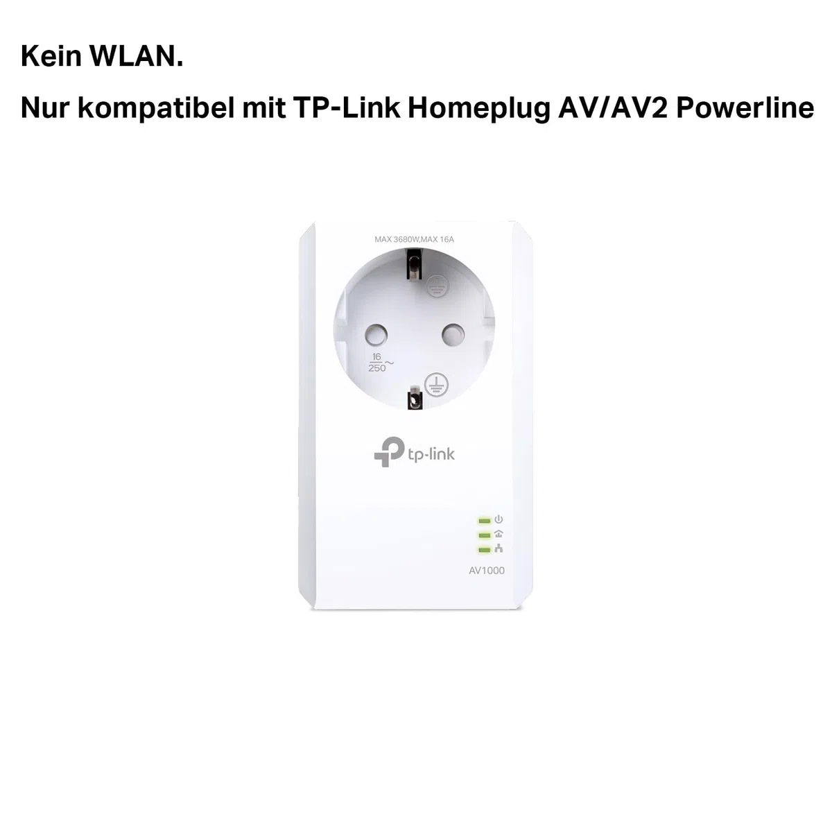 TP-Link TL-PA7017P AV1000 Gigabit Powerline Adapter mit Steckdose (1x Gigabit Port, Plug und Play, energiesparend, Kompatibel mit TP-Link HomePlug AV Powerline-Adaptern)