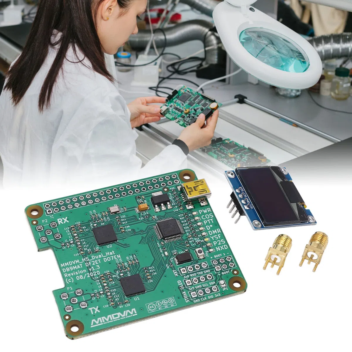 Mumusuki MMDVM Duplex Hotspot Board MMDVM Duplex Hotspot Board, Duplex Hotspot Modul Unterstützt USB Temperaturkompensiertes Kristall Duplex Hotspot Modul Computerkomponenten für
