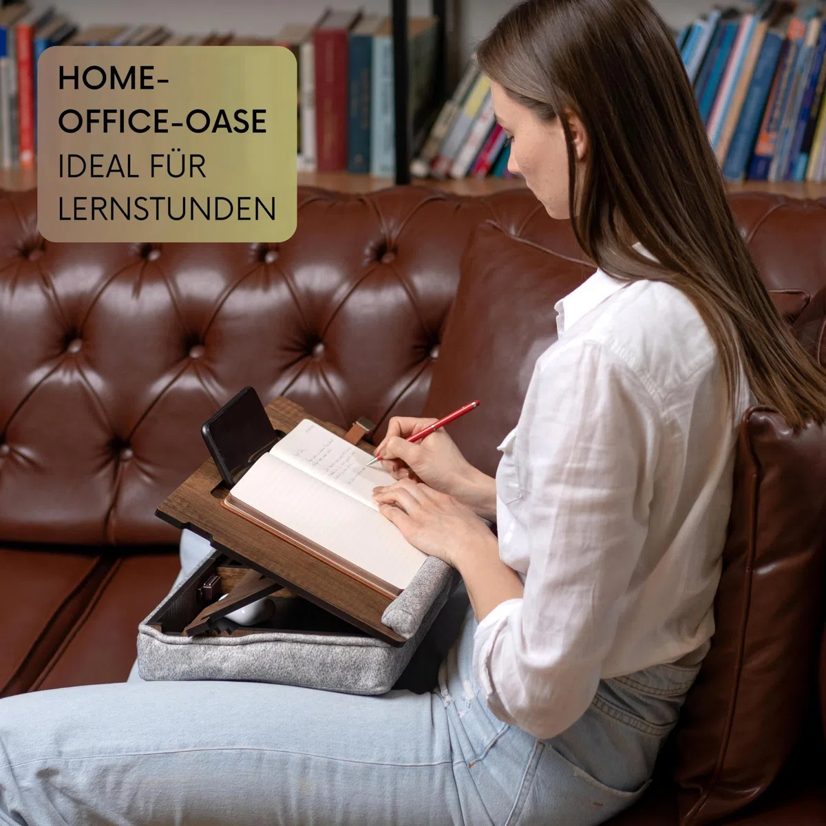Vigo Wood Laptopkissen - Laptray mit Kissen, Laptop Tisch für Sofa, Lap Desk , Verstellbarer Ständer für Bett, , Tray (Walnuss)
