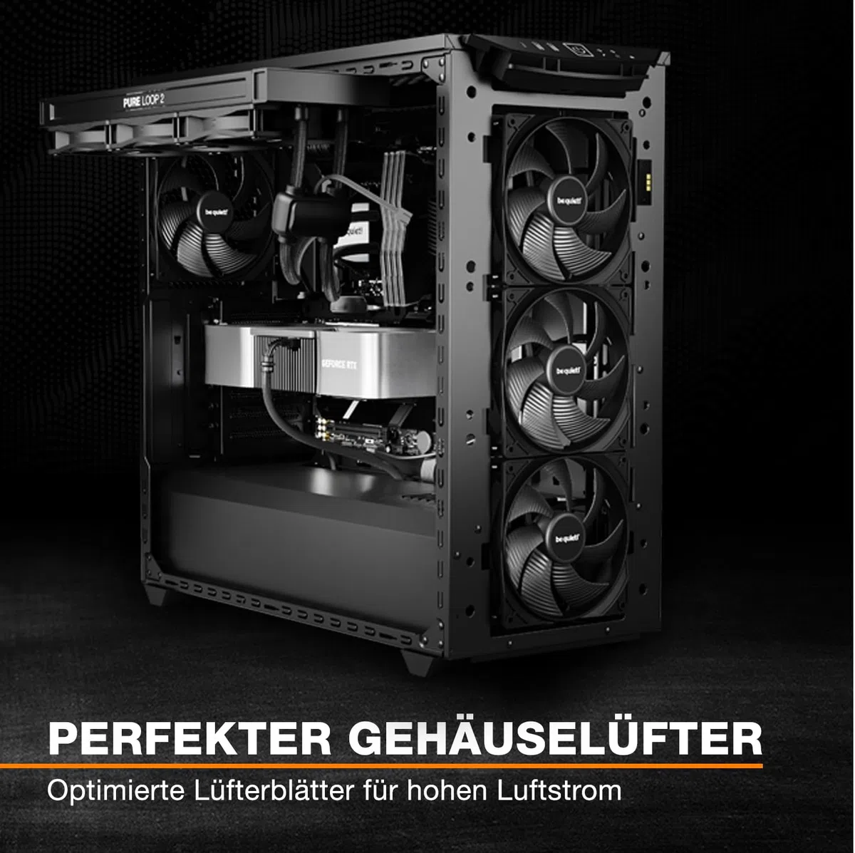 be quiet! Pure Wings 3 120mm PWM high-speed Lüfter, 3 Lüfter enthalten, hohe Höchstgeschwindigkeit, niedrige Mindestdrehzahl, optimierter Lüfterrahmen, außergewöhnlich hoher Luftdruck, sehr leise