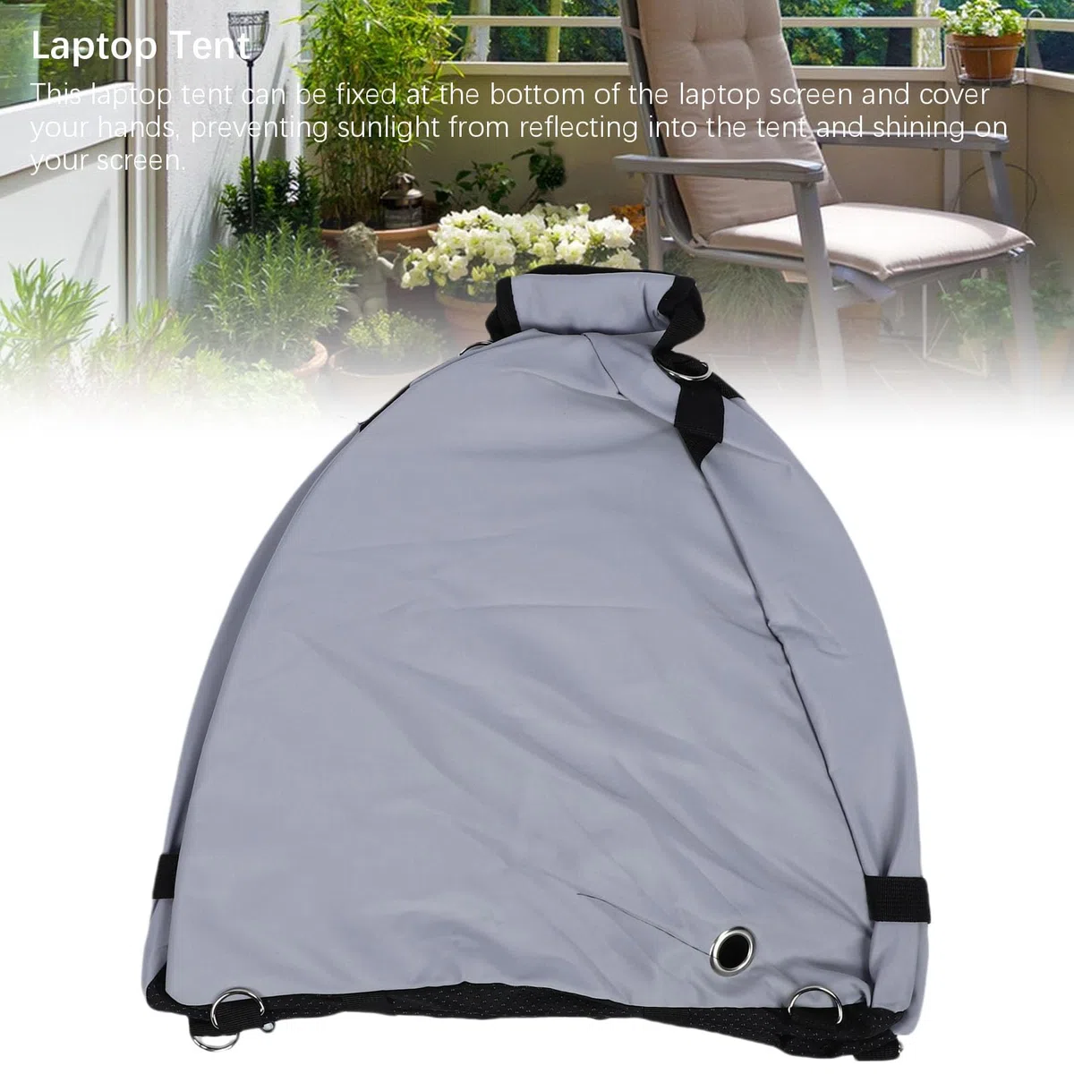 Srliya Sonnenschutz-Laptop-Zelt, Oxford-Stoff, Wasserfeste Laptop-Abdeckung mit Sichtschutzhaube, Faltbare -Haube für Outdoor-Aktivitäten