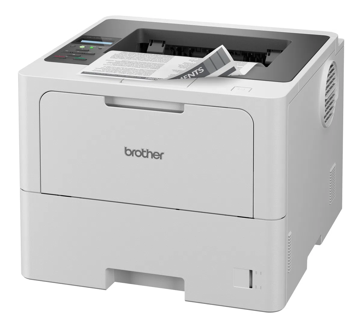 Brother HL-L6210DW Laserdrucker schwarz weiß (A4, 50 Seiten/Min., 1.200x1.200 DPI, LAN, WLAN, Duplex, 520 Blatt Papierkassette) weiß/grau