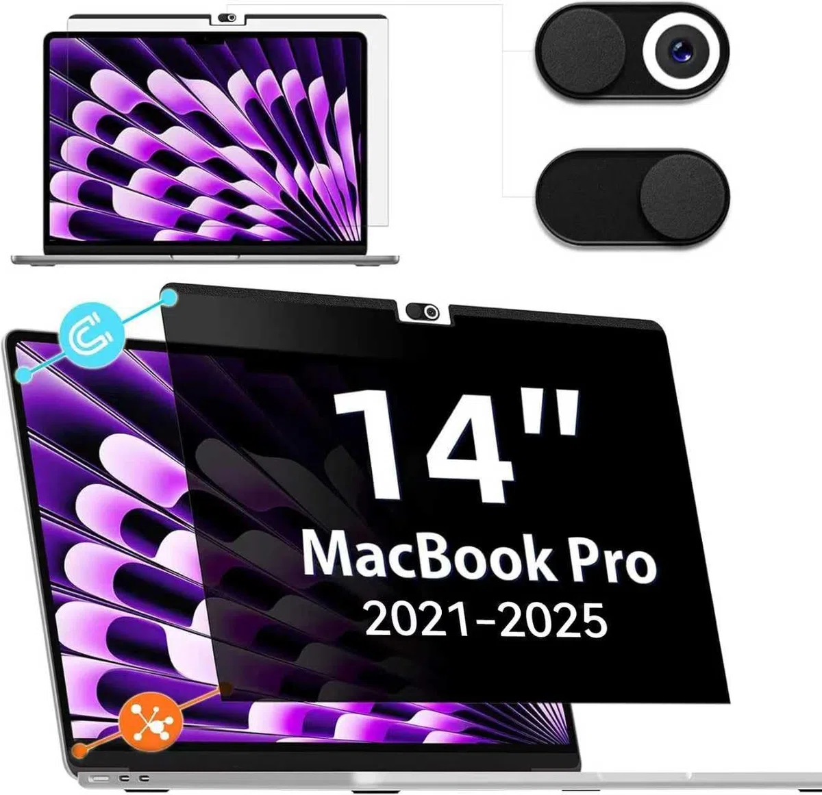 IPROKKO Magnetischer Blickschutzfilter MacBook Pro 14 Zoll 2026-2021 (M5/M4/M3/M2/M1), Abnehmbar Anti Glare Blaulicht Mac Blickschutzfolie Sichtschutz Sichtschutzfilter Laptop Privacy Screen Protector