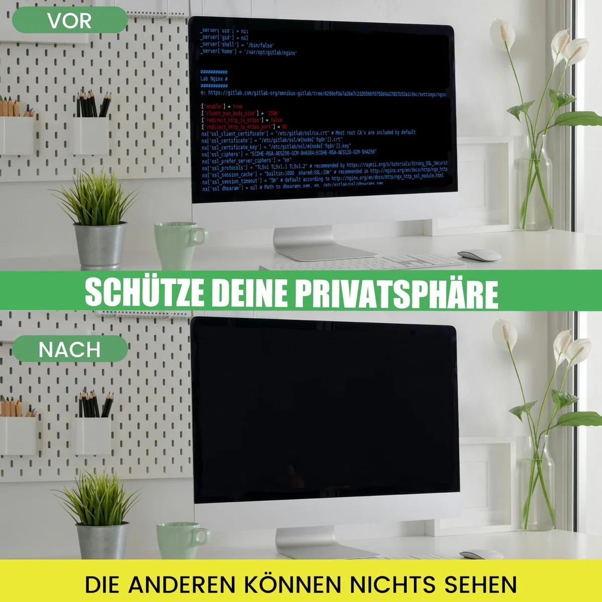 Blickschutzfolie für 31,5 Zoll 16:9 Monitor, Abnehmbarer Sichtschutzfilter mit Blaulichtfilter, HD Privacy Screen 31.5 mit Anti-Glare & Blendschutz, Breite x Höhe: 697 mm x 392 mm