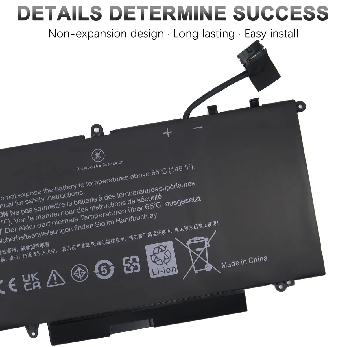 60Wh K5XWW 71TG4 Laptop Akku Kompatibel mit Dell Latitude 7390 2-in-1, Latitude 5289 2-in-1, Latitude 7389 2-in-1, Latitude L3180 Series P29S001 P29S002 725KY N18GG 6CYH6 7.6V