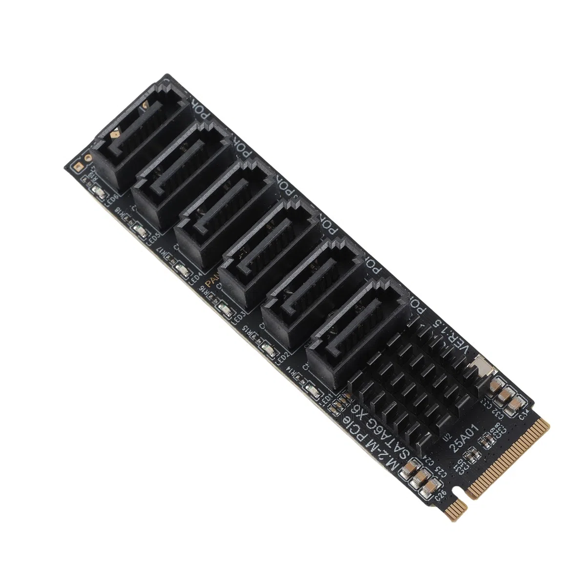 Ausla M.2 PCIE-Adapterkarte, ASM1166 Chipsatz, 16Gbit/s, 6 Anschlüsse, kompatibel mit OS X