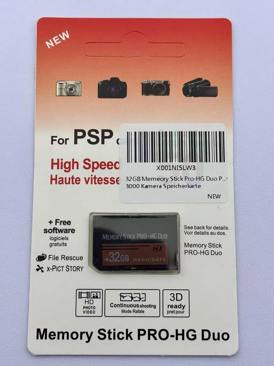Memeory Stick Pro-HG Duo PSP Speicherkarte 32 GB kompatibel mit Sony PSP1000 2000 3000 Kamera Speicherkarte