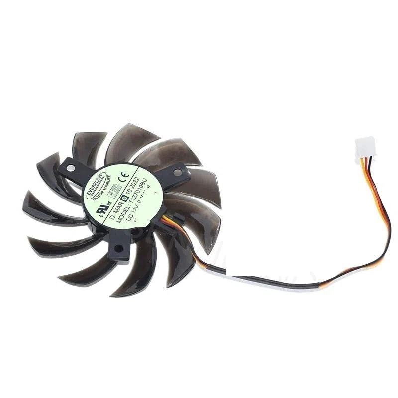 Laptopteile T127010BU Grafiklüfter 7,5 cm DC12V 0,45 A 3 PINS für Everflow-Kühler