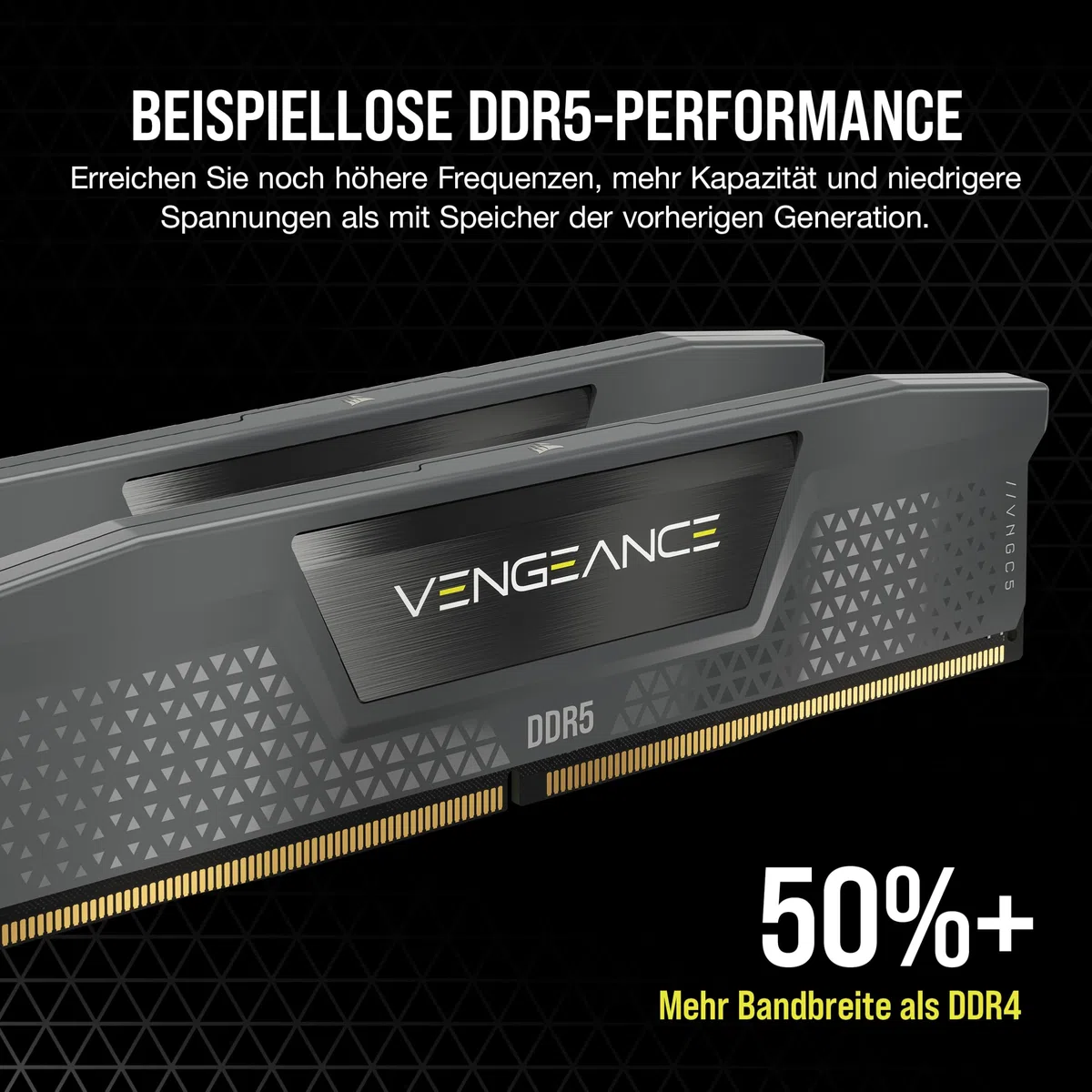 CORSAIR Vengeance DDR5 RAM 32GB (2x16GB) Bis zu 6400MHz CL36-48-48-104 1.35V AMD EXPO Intel XMP 3.0 Desktop-Arbeitsspeicher – Grau (CMK32GX5M2B6400Z36)