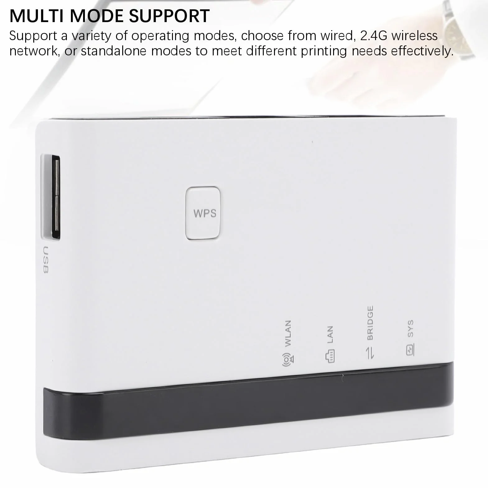 GOWENIC USB -Printserver, 10 100 Mbit/S LAN Bridge Wireless Wired Messalone Print Server Support 4 Drucker Plug and Play, mit 480 Mbit/S USB 2.0 -Port, für 7 8 10 11 XP OS X (EU-Stecker)